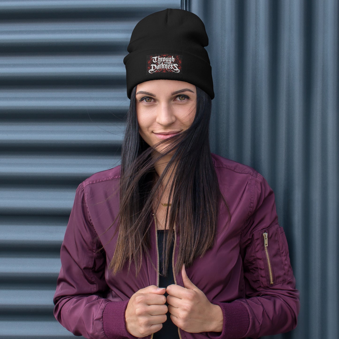 Logo Embroidered Beanie Black-Red