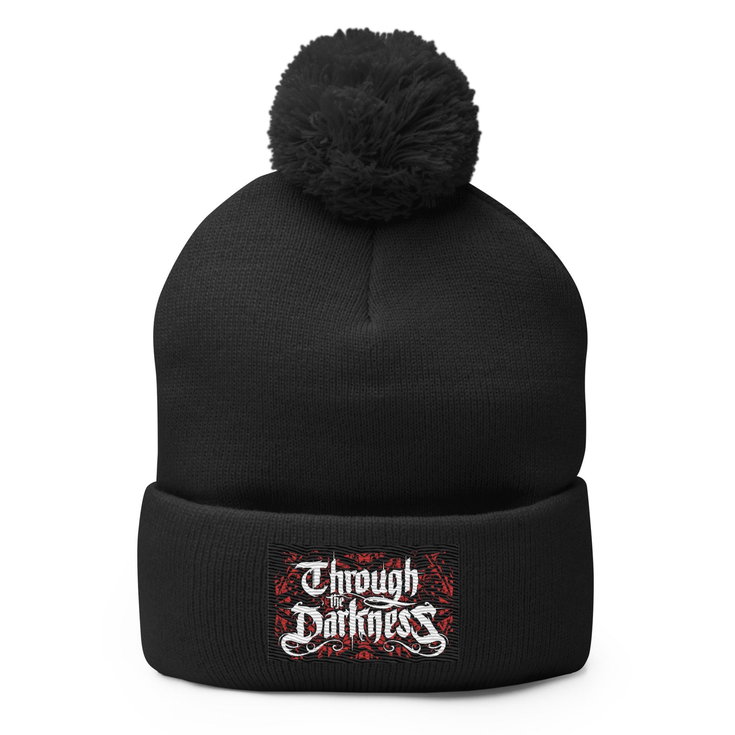 Logo Pom-Pom Beanie Black-Red