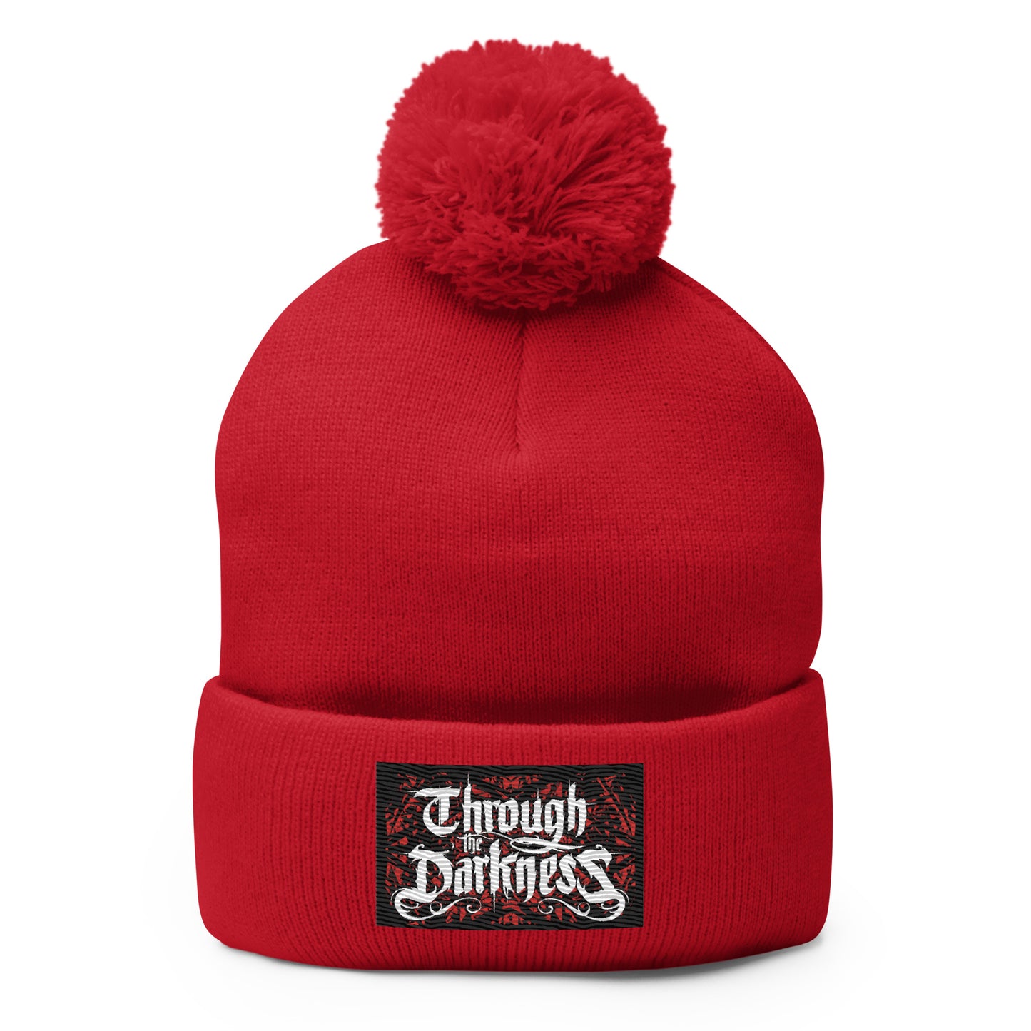 Logo Pom-Pom Beanie Black-Red